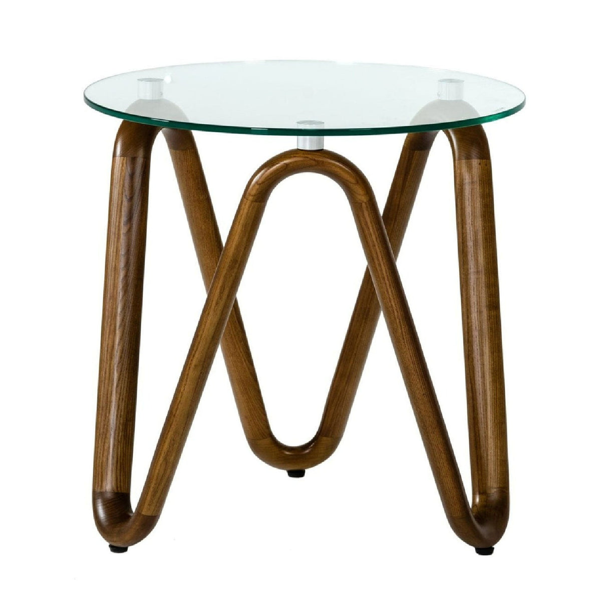 Glass Round End Table – Lassen – front view