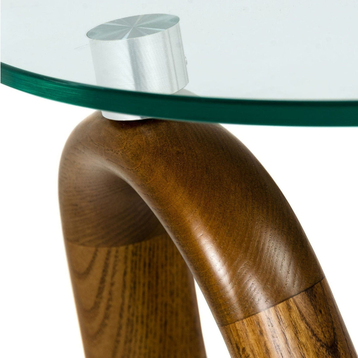 Glass Round End Table – Lassen – rear view