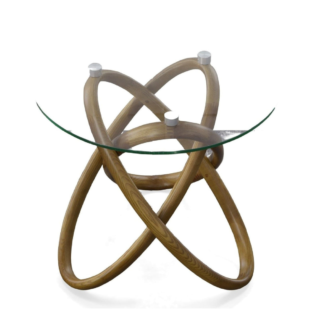 Interlocking Wood Base Side Table – Mason – side view