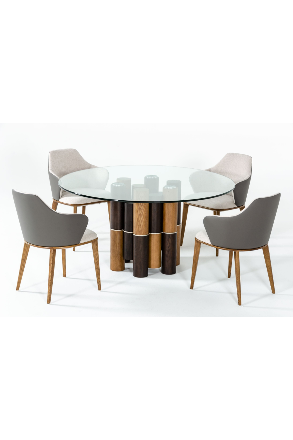 Cylindrical Walnut Base Dining Table | OROA Modern Greta | Oroa.com