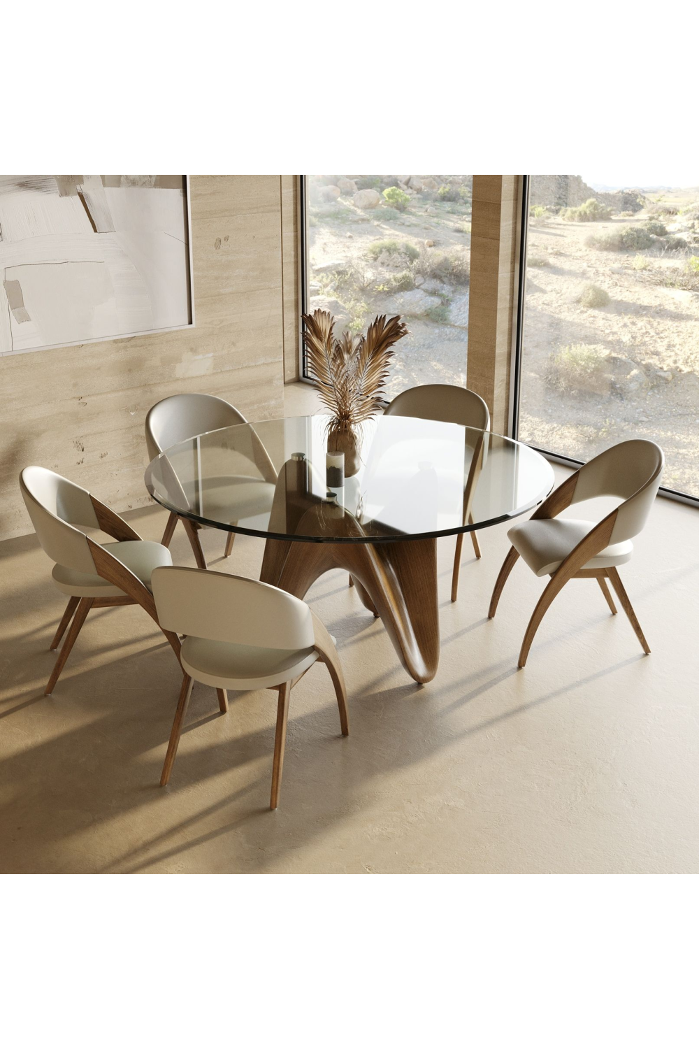 Round Tempered Glass Dining Table | OROA Modern Seguin | Oroa.com