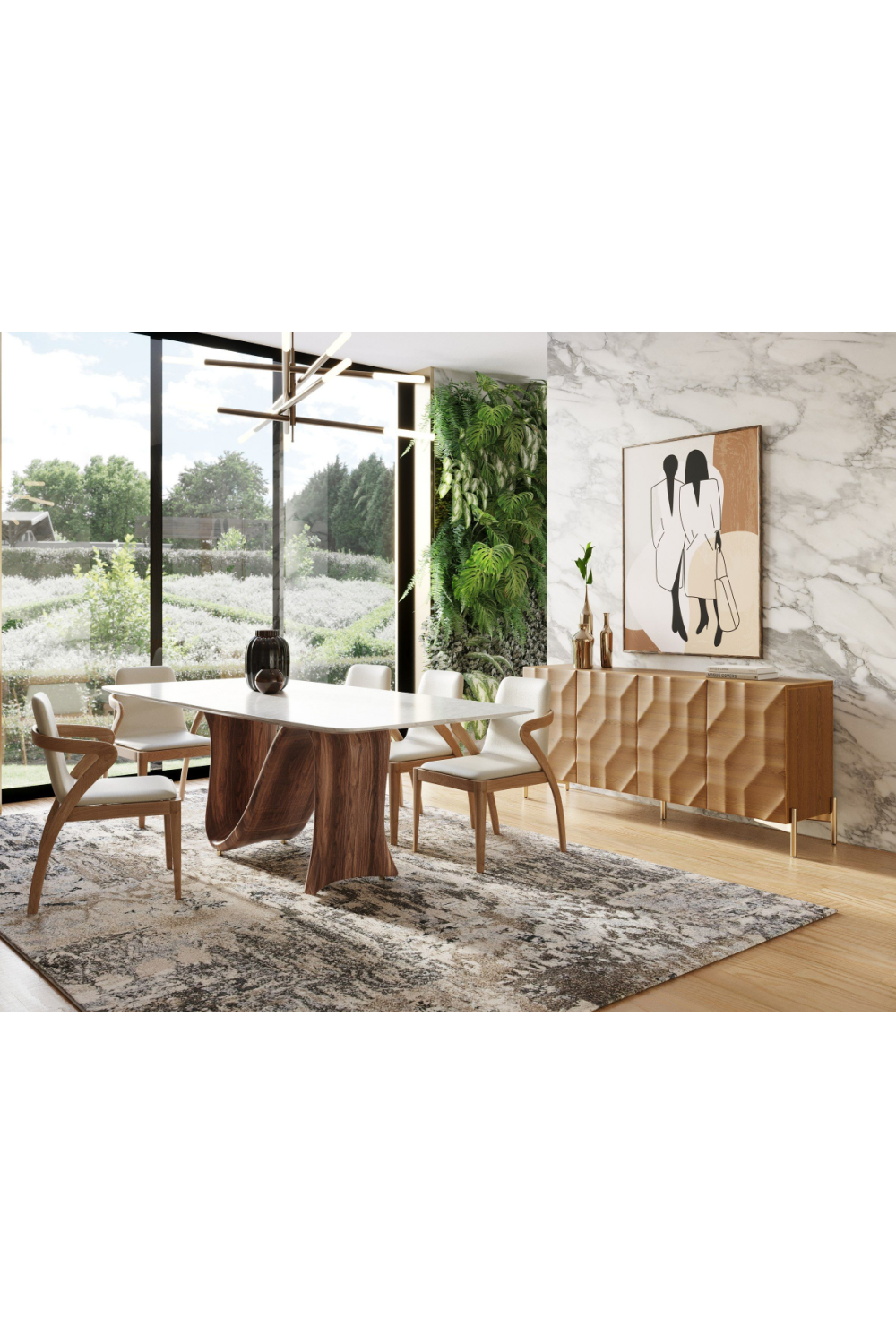 Ash Wood 4-Door Sideboard | Oroa.com