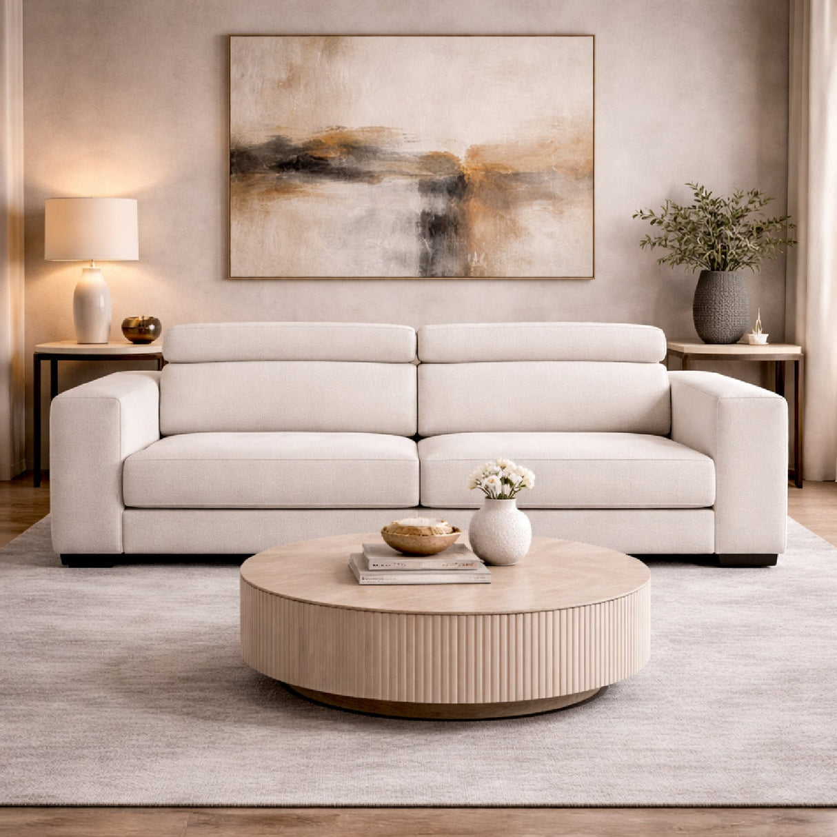Cream Fabric Sofa Bed | OROA Modern Icon