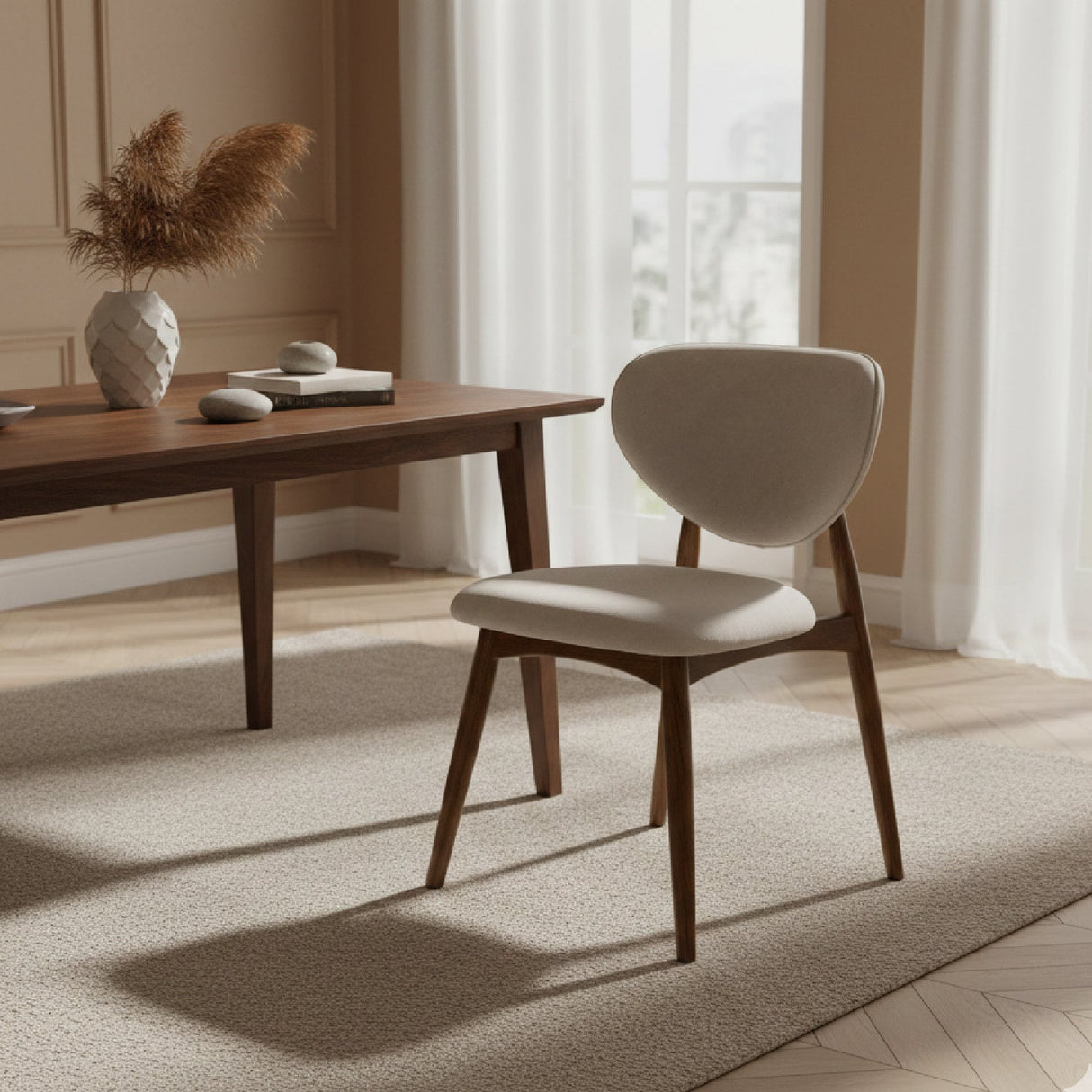 Walnut Framed Dining Chair – Savannah – angled view