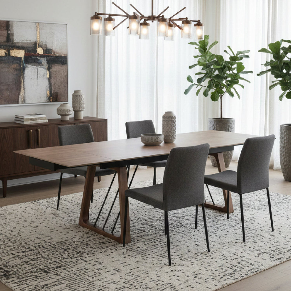 Ceramic Extendable Dining Table – Emmond – angled view