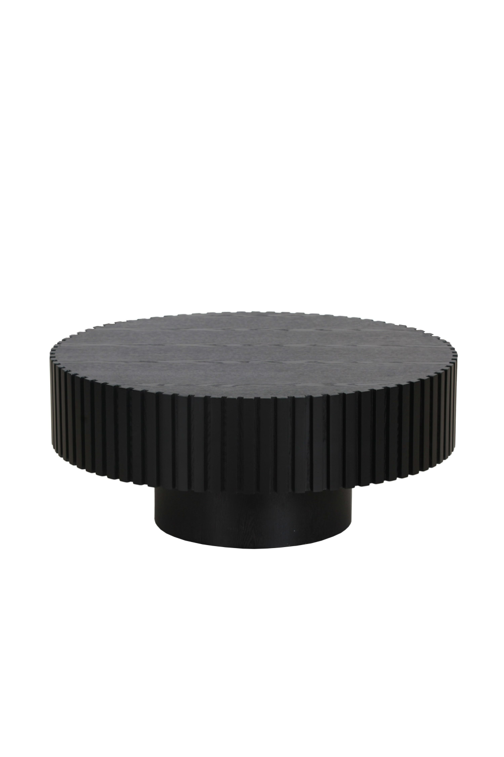 Ribbed Wooden Round Coffee Table | Oroa.com