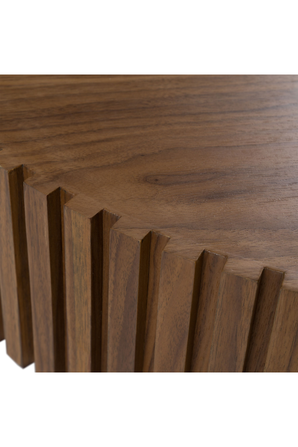 Ribbed Wooden Round Coffee Table | Oroa.com