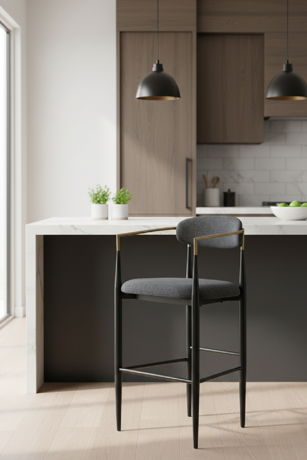 Gold Armed Bar Chair | OROA Modern Buchtel | Oroa.com