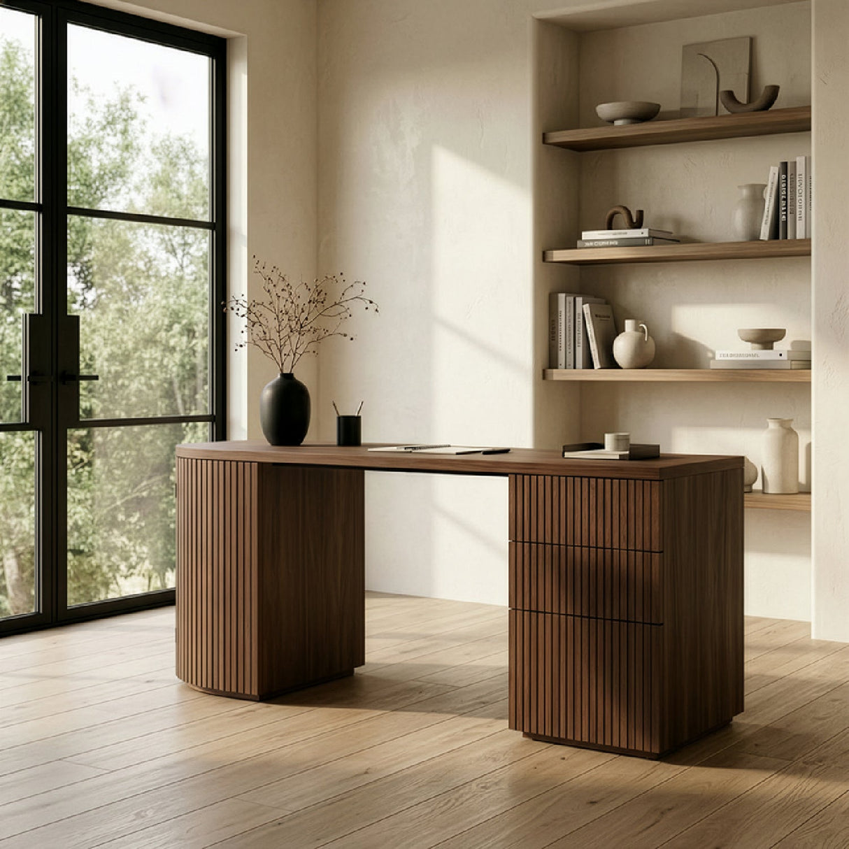 Modern European furniture - Wooden 3-Drawer Desk - www.oroa.com