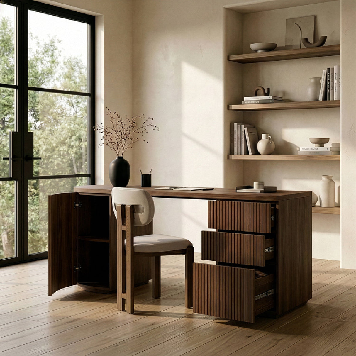 Modern European furniture - Wooden 3-Drawer Desk - www.oroa.com