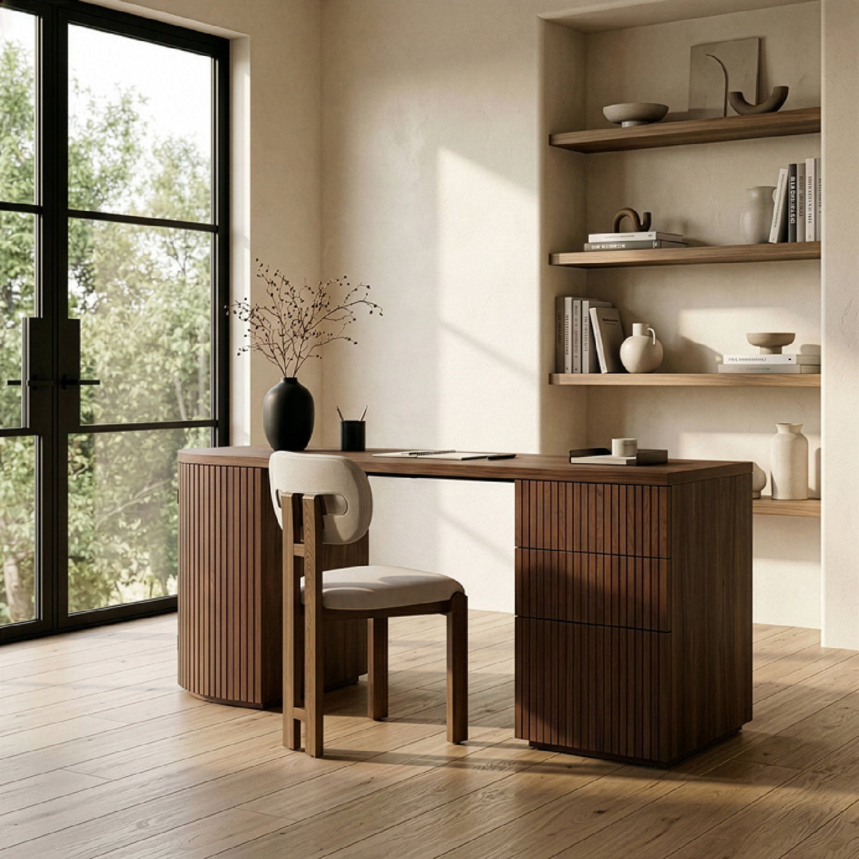 Modern European furniture - Wooden 3-Drawer Desk - www.oroa.com