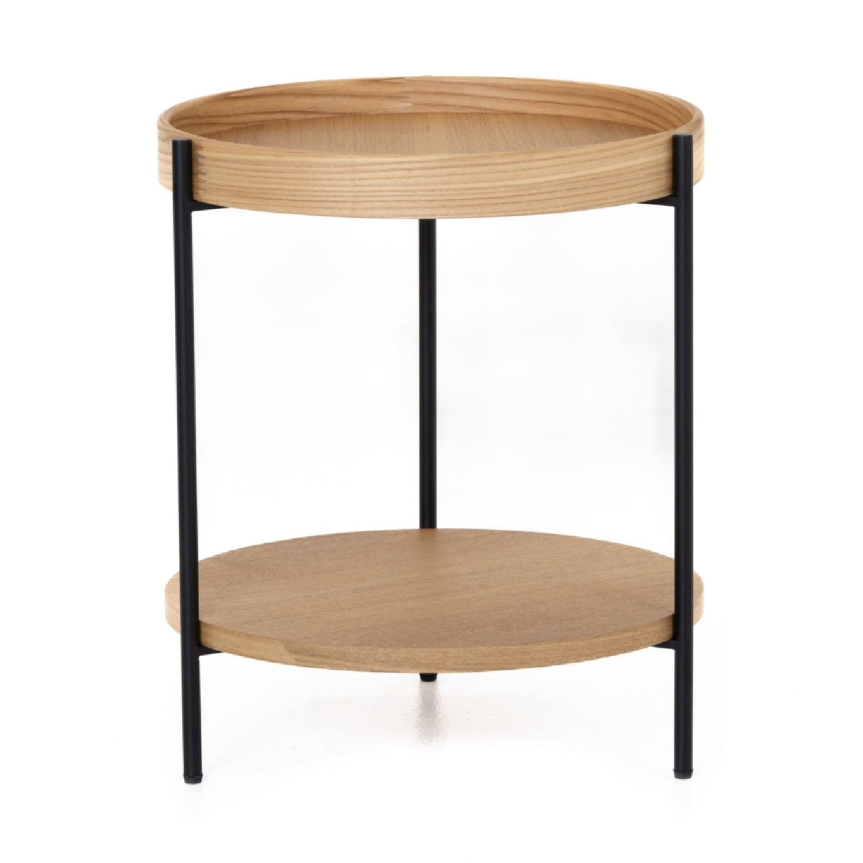 Round Wooden 2-Layer End Table | OROA Modern Savoy