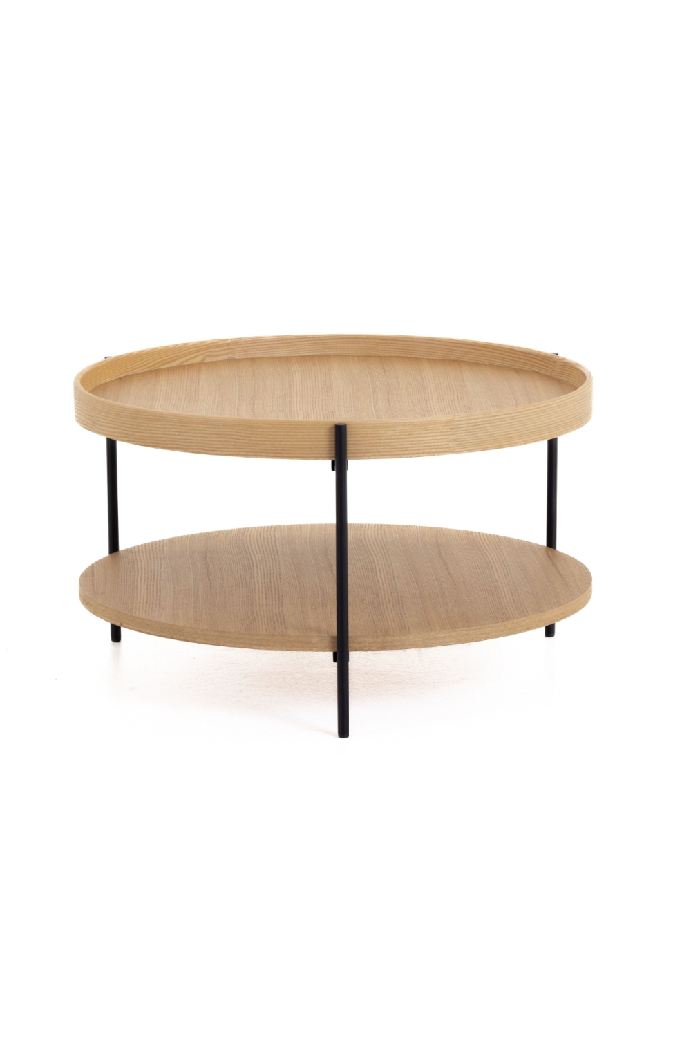 Round Wooden 2-Layer Coffee Table M | OROA Modern Savoy | Oroa.com