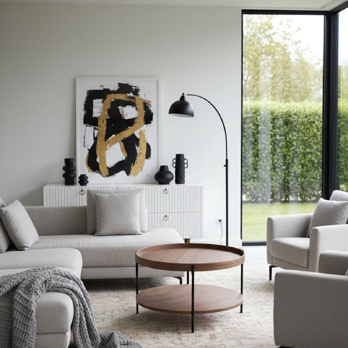 Round Wooden 2-Layer Coffee Table M | OROA Modern Savoy | Oroa.com