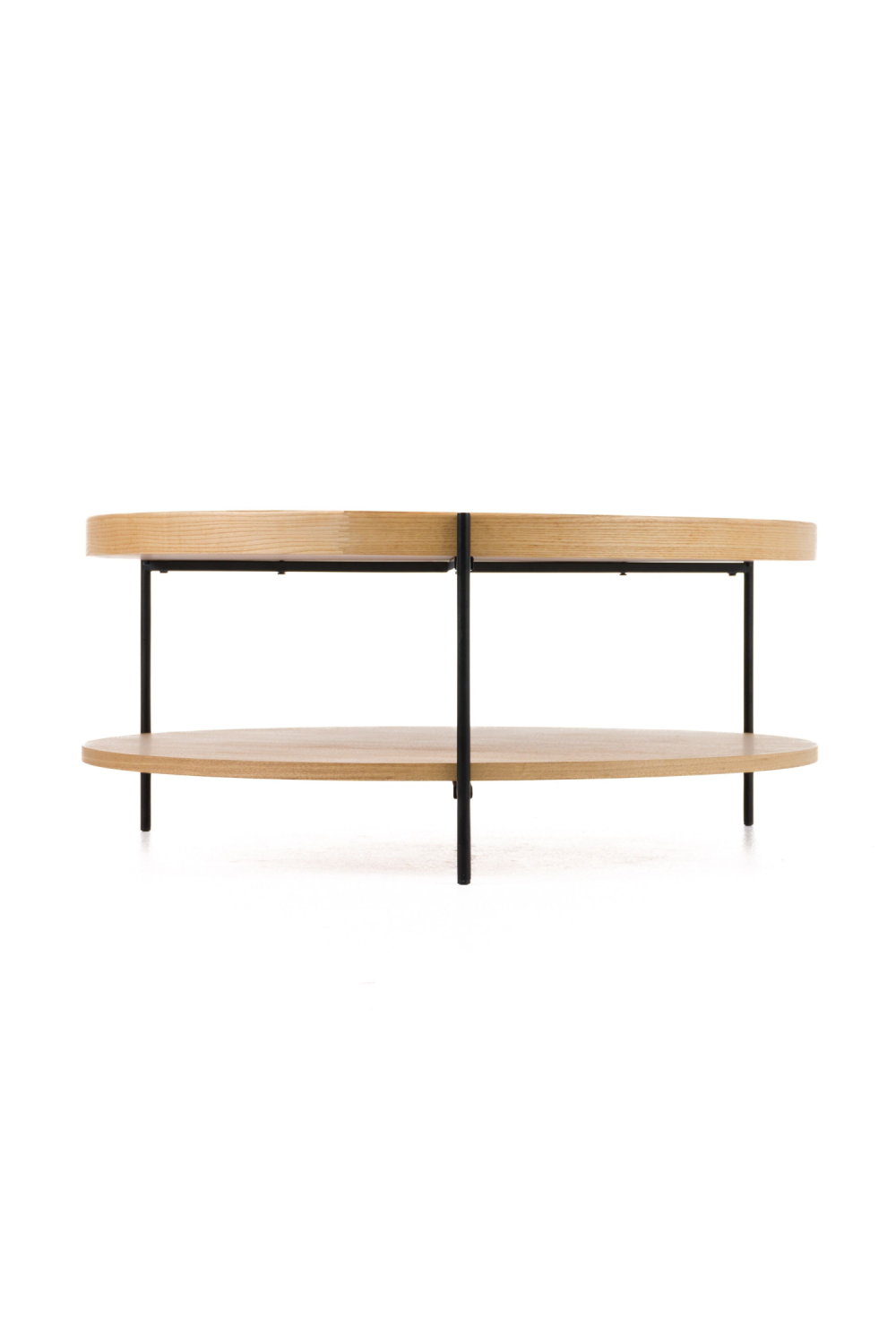 Round Wooden 2-Shelf Coffee Table | OROA Modern Savoy | Oroa.com