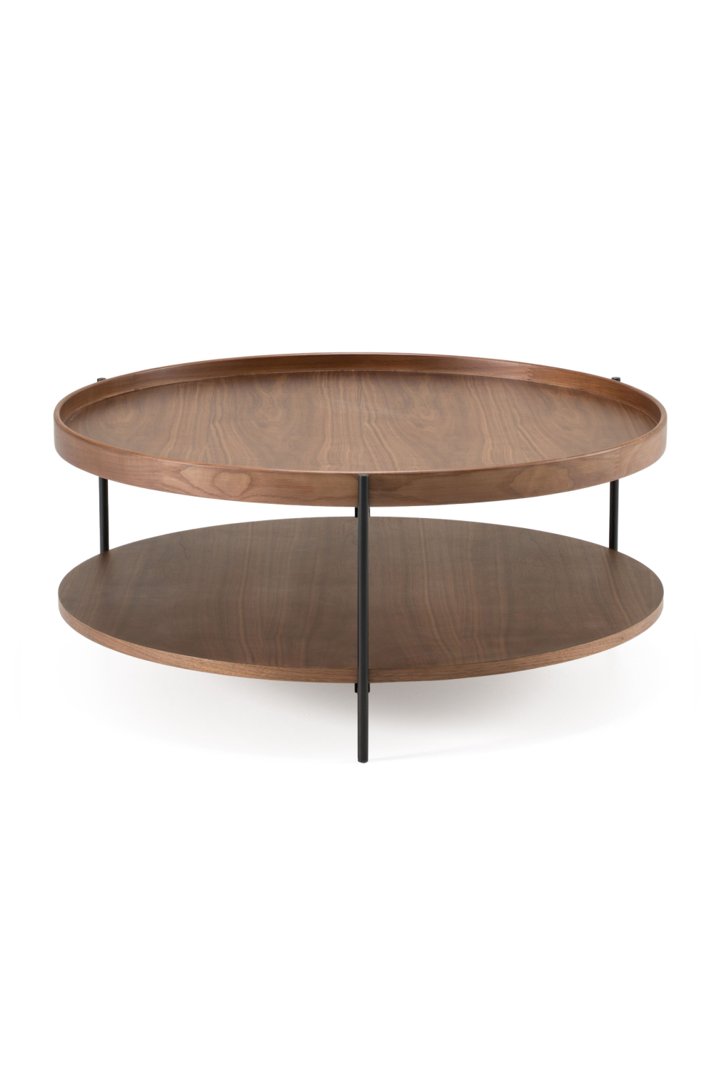 Round Wooden 2-Shelf Coffee Table | Oroa.com