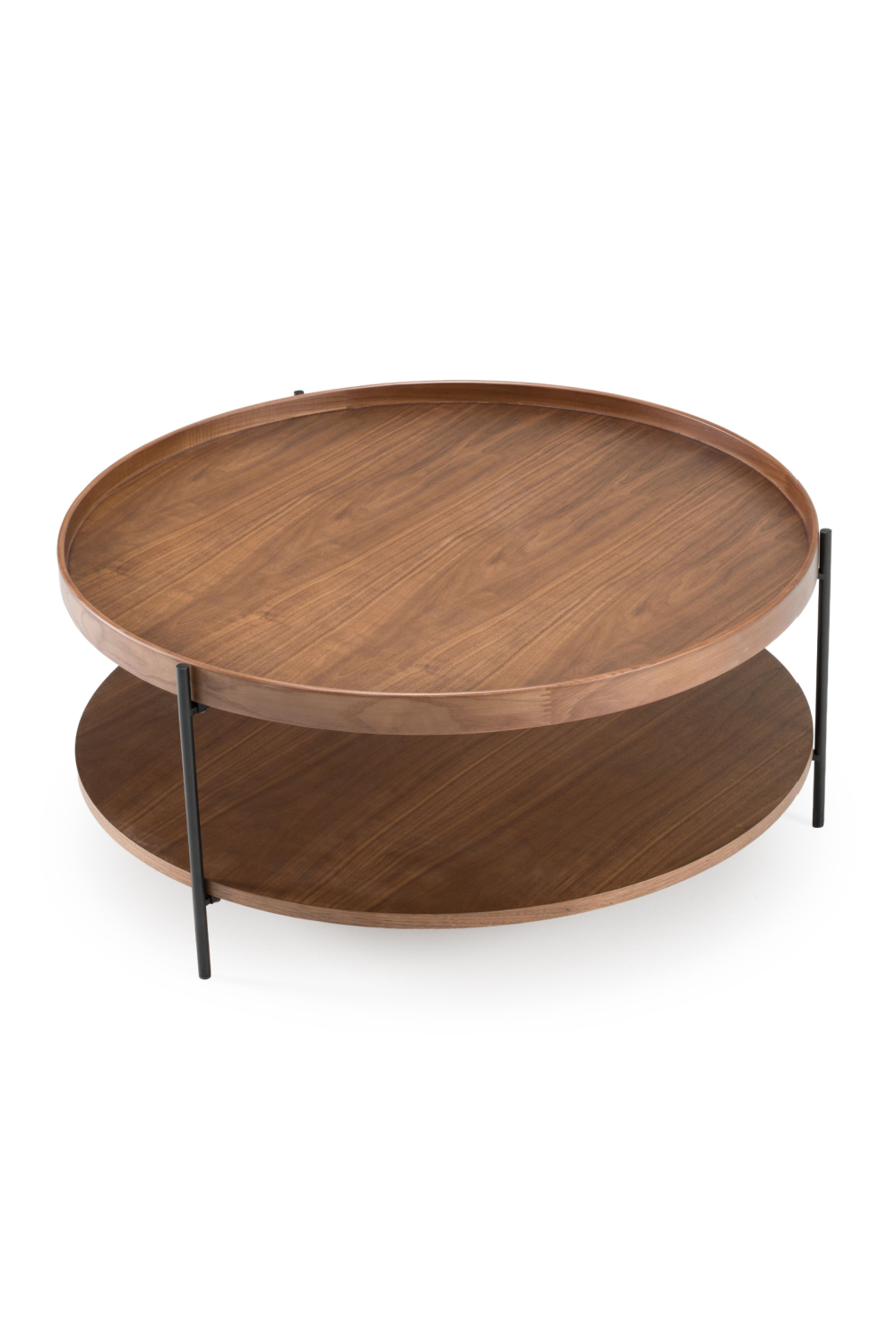 Round Wooden 2-Shelf Coffee Table | OROA Modern Savoy | Oroa.com