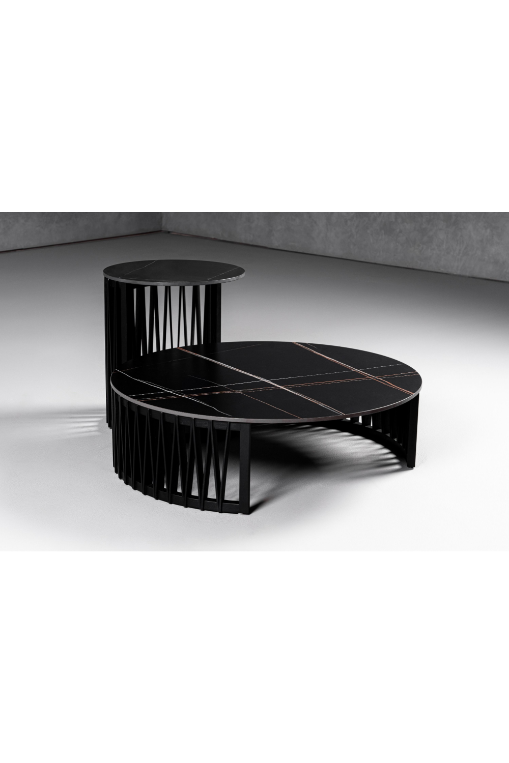 Round Black Ceramic Coffee Tables (2) | Oroa.com
