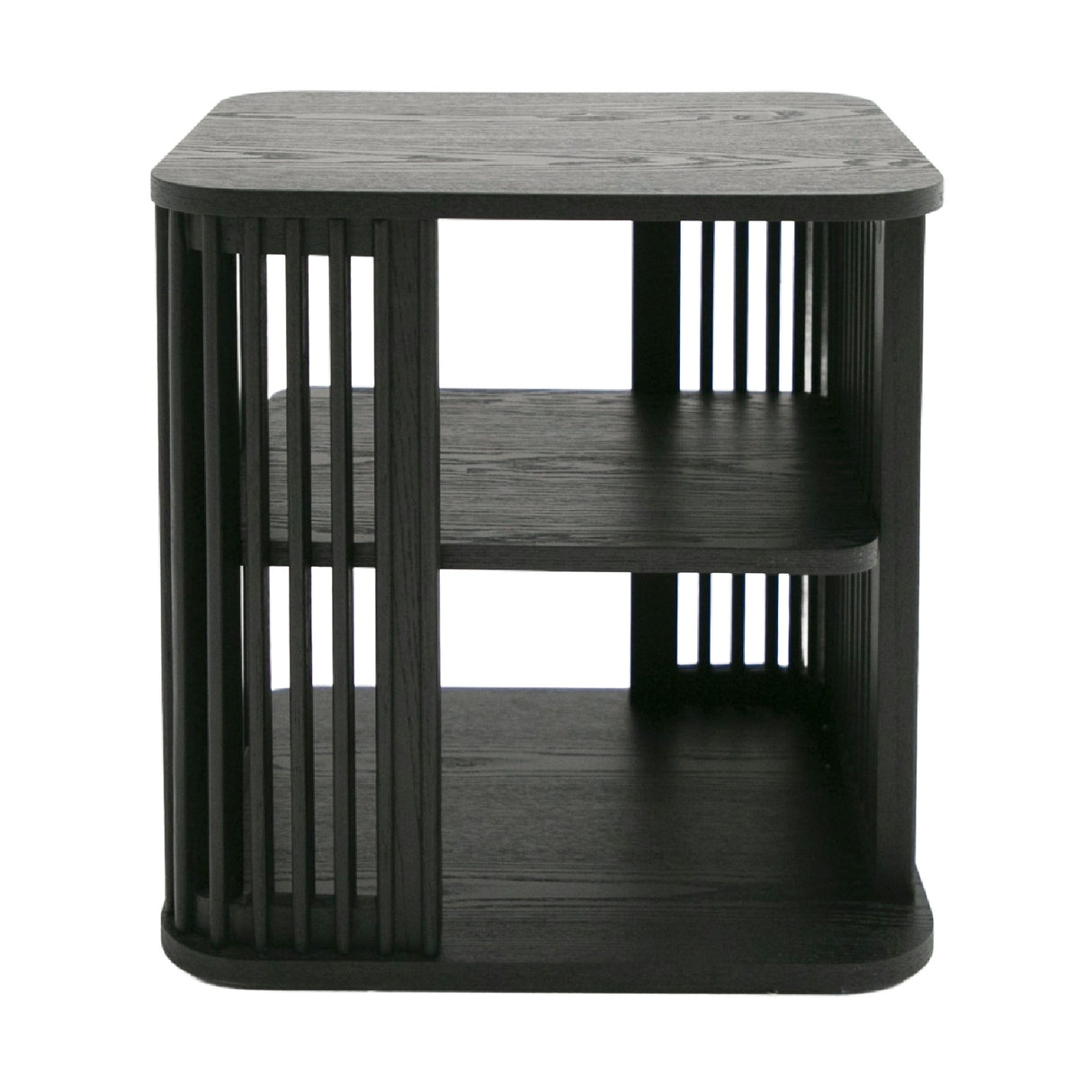 Slatted Black Ash End Table – Thayne – front view