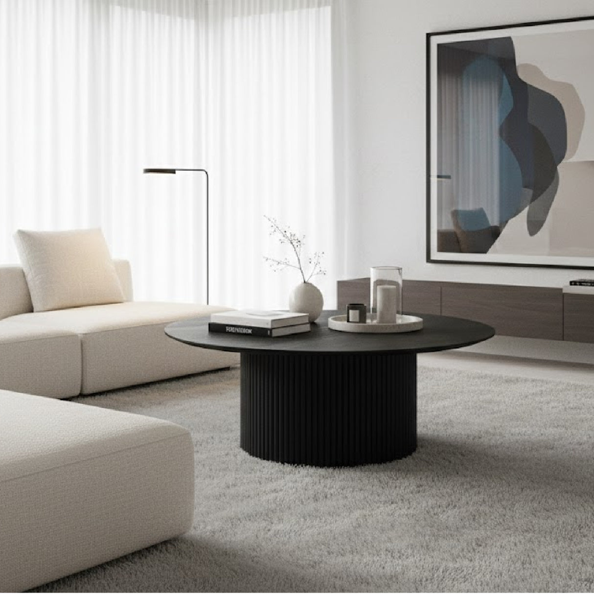 Black Ash Round Coffee Table | Oroa.com
