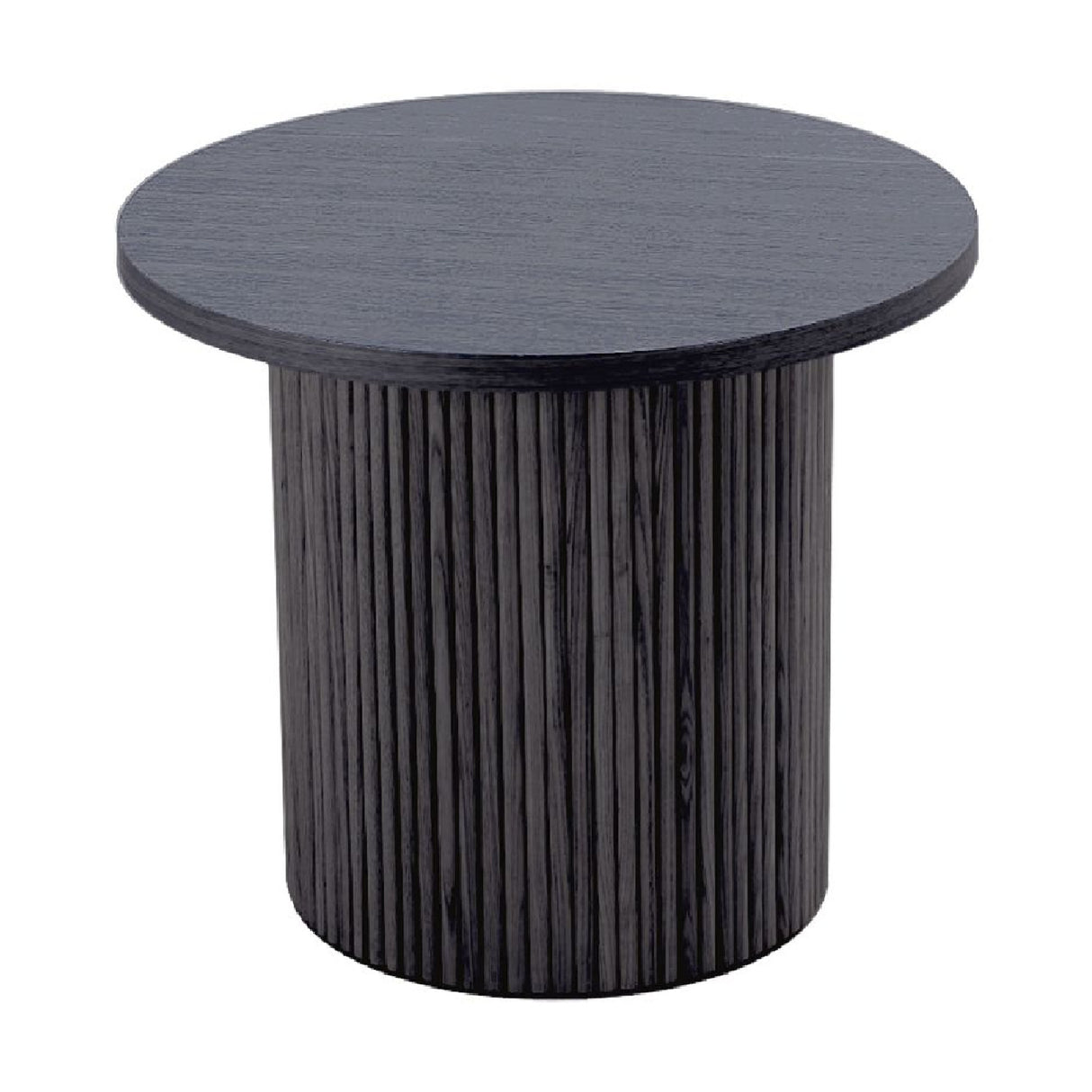 Black Ash Round End Table – Rawlins – front view