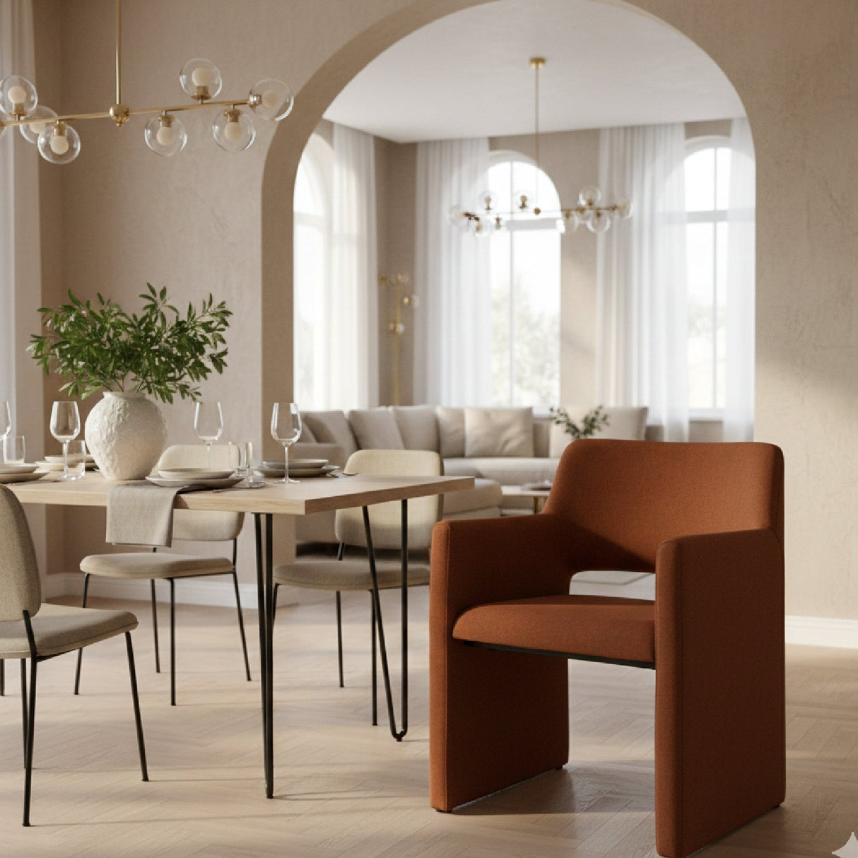 Fabric Upholstered Dining Chair – Lasara – alternate view 19