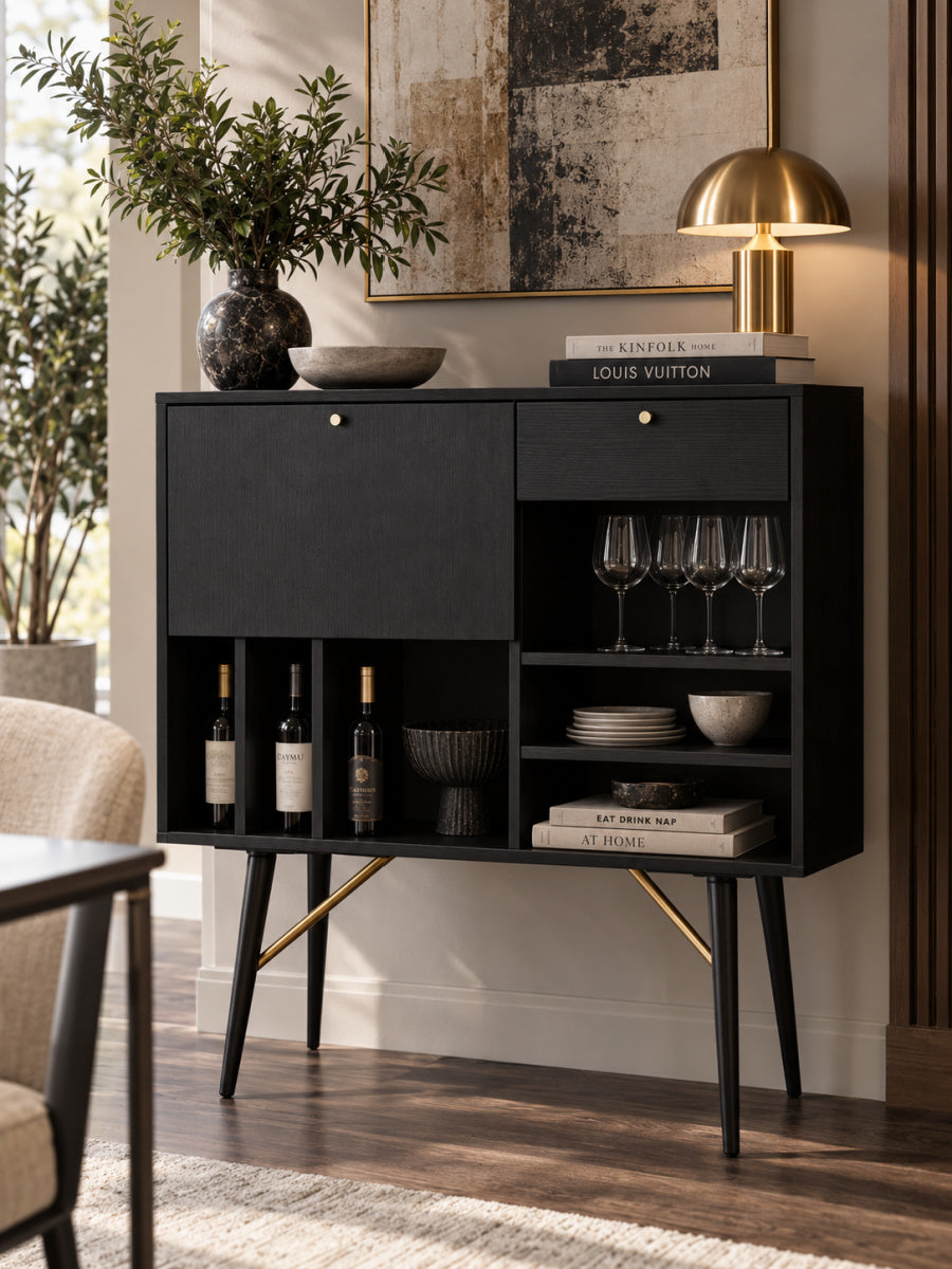 Black Oak Tall Buffet | OROA Modern Billy