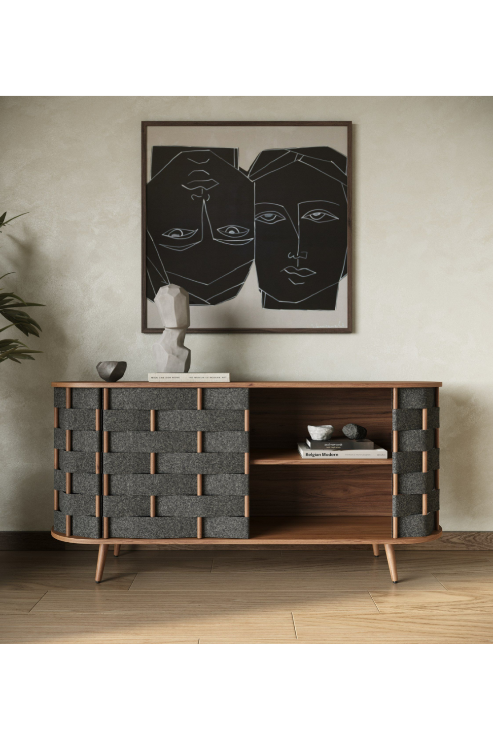 Gray Woven Fabric Sideboard | OROA Modern Sheridan | Oroa.com