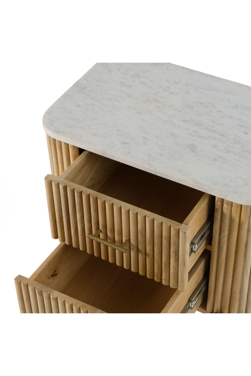 Varnished Mango Wood 2-Drawer Nightstand | Oroa.com