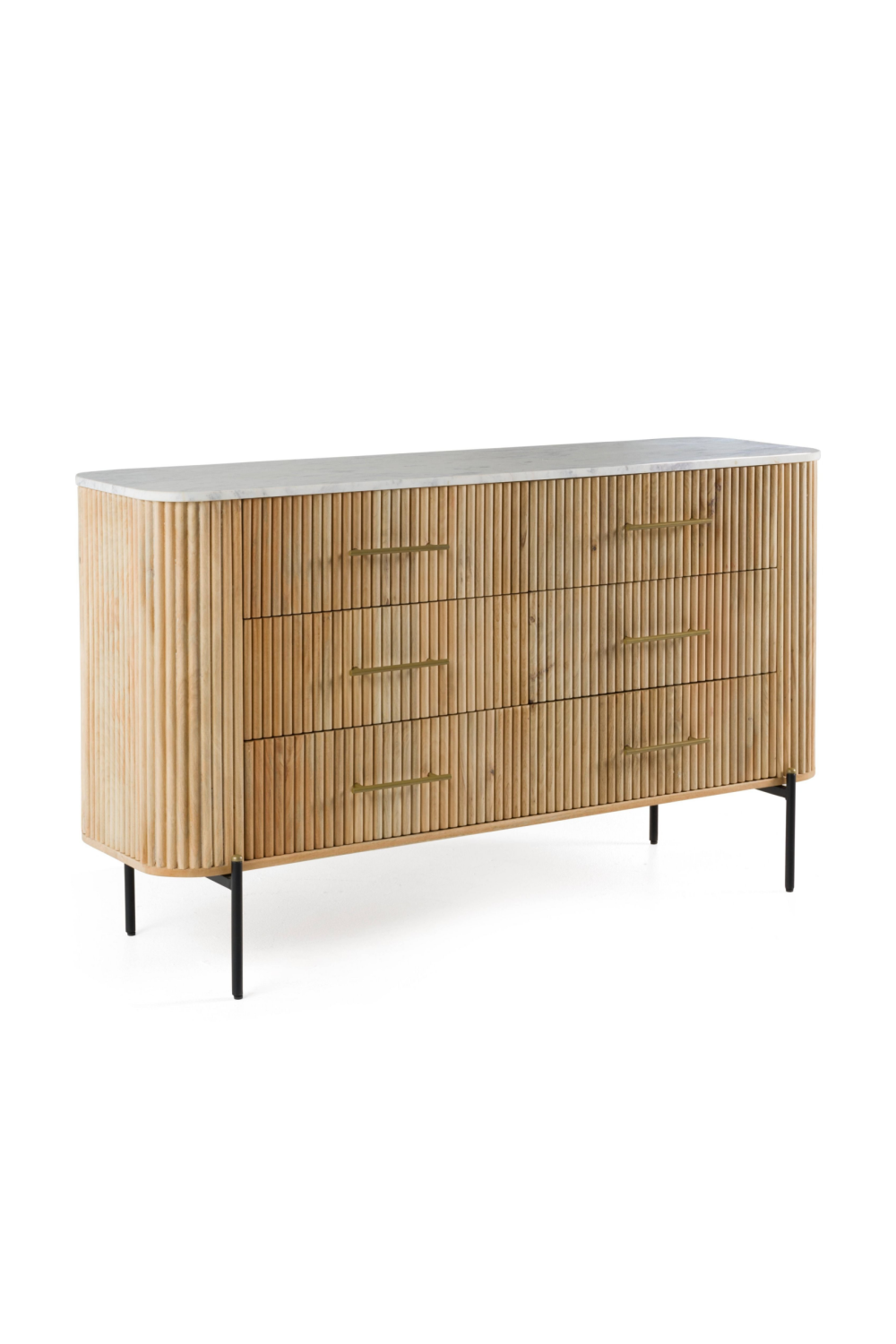 Fluted Mango Wood 6-Drawer Dresser | OROA Modern Cambridge | Oroa.com
