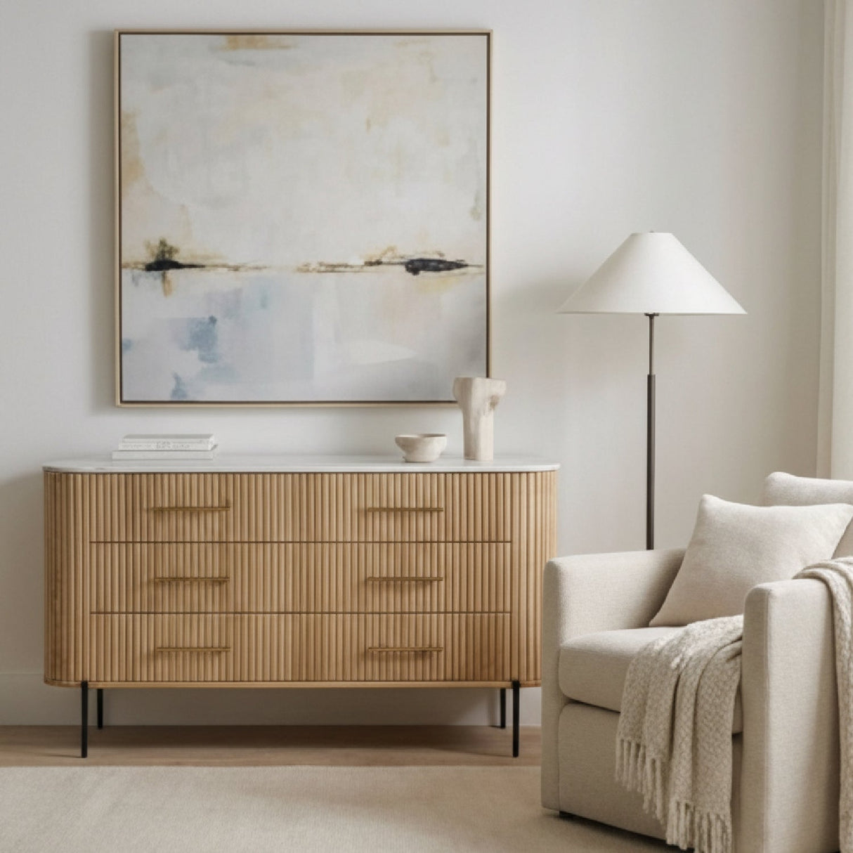 Fluted Mango Wood 6-Drawer Dresser – Cambridge – alternate view 15