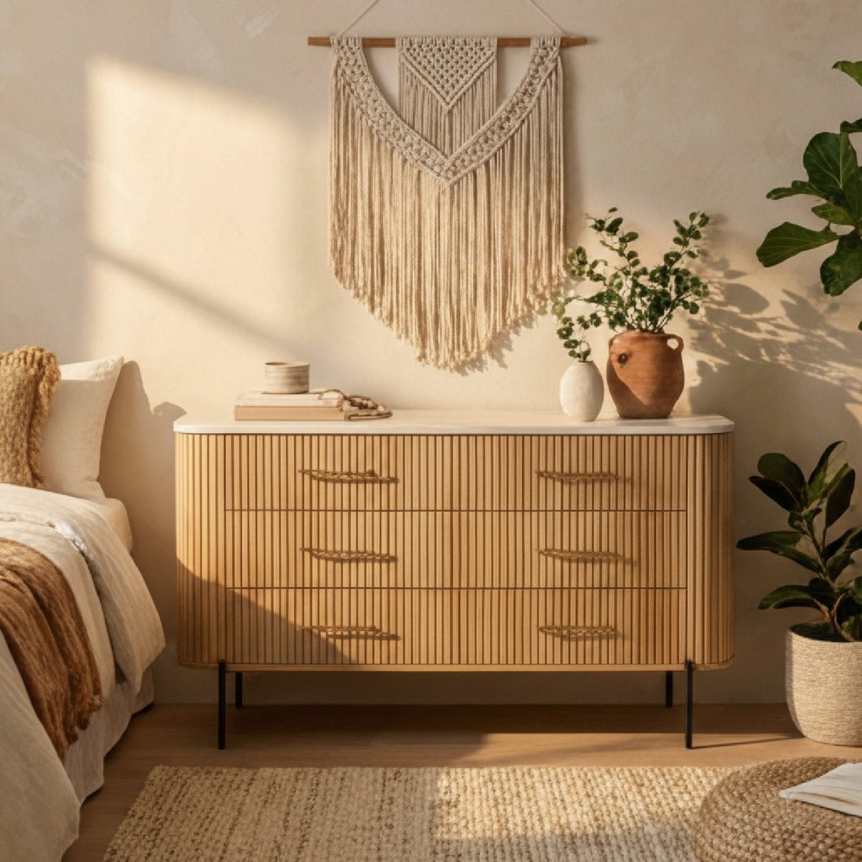 Fluted Mango Wood 6-Drawer Dresser – Cambridge – alternate view 13
