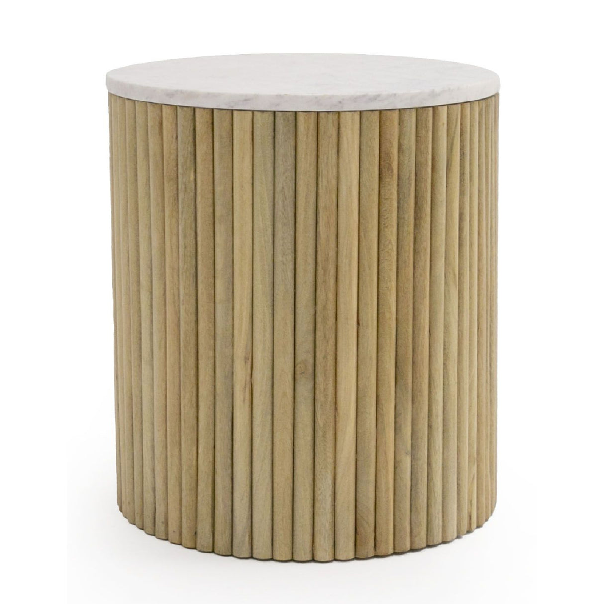 Fluted Mango Wood End Table | Oroa.com