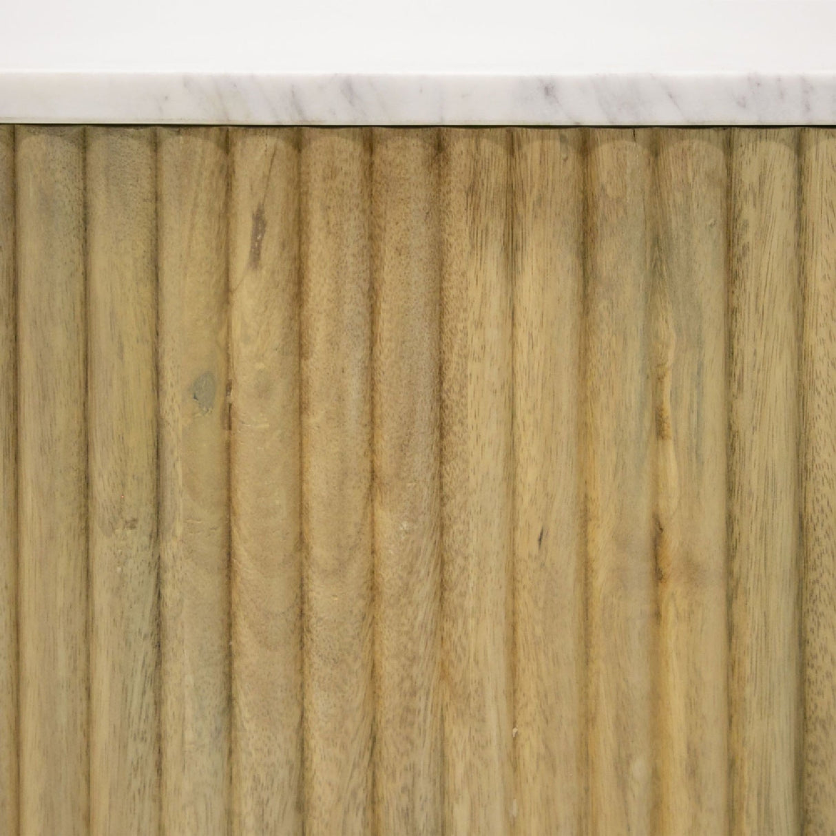 Fluted Mango Wood End Table – Cambridge – rear view