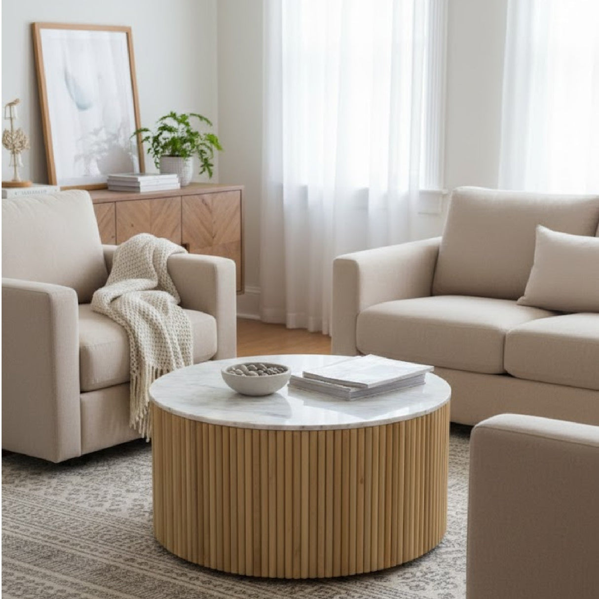 Mango Wood Base Coffee Table | OROA Modern Cambridge | Oroa.com