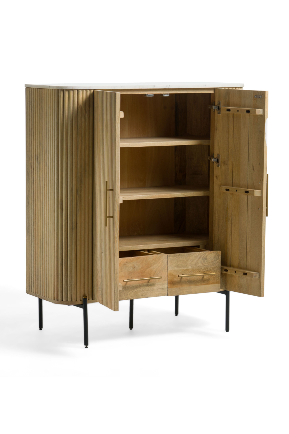 Mango Wood 2-Door Tall Sideboard | Oroa.com