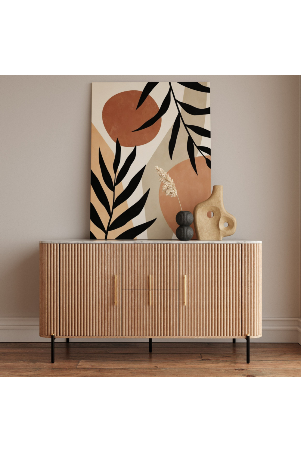Fluted Mango Wood Sideboard | Oroa.com