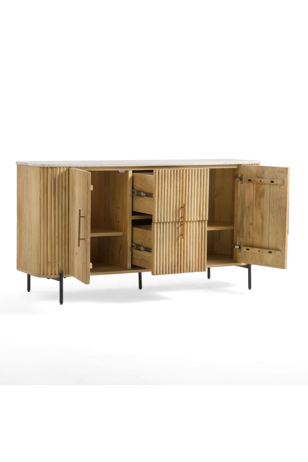 Fluted Mango Wood Sideboard | OROA Modern Cambridge | Oroa.com