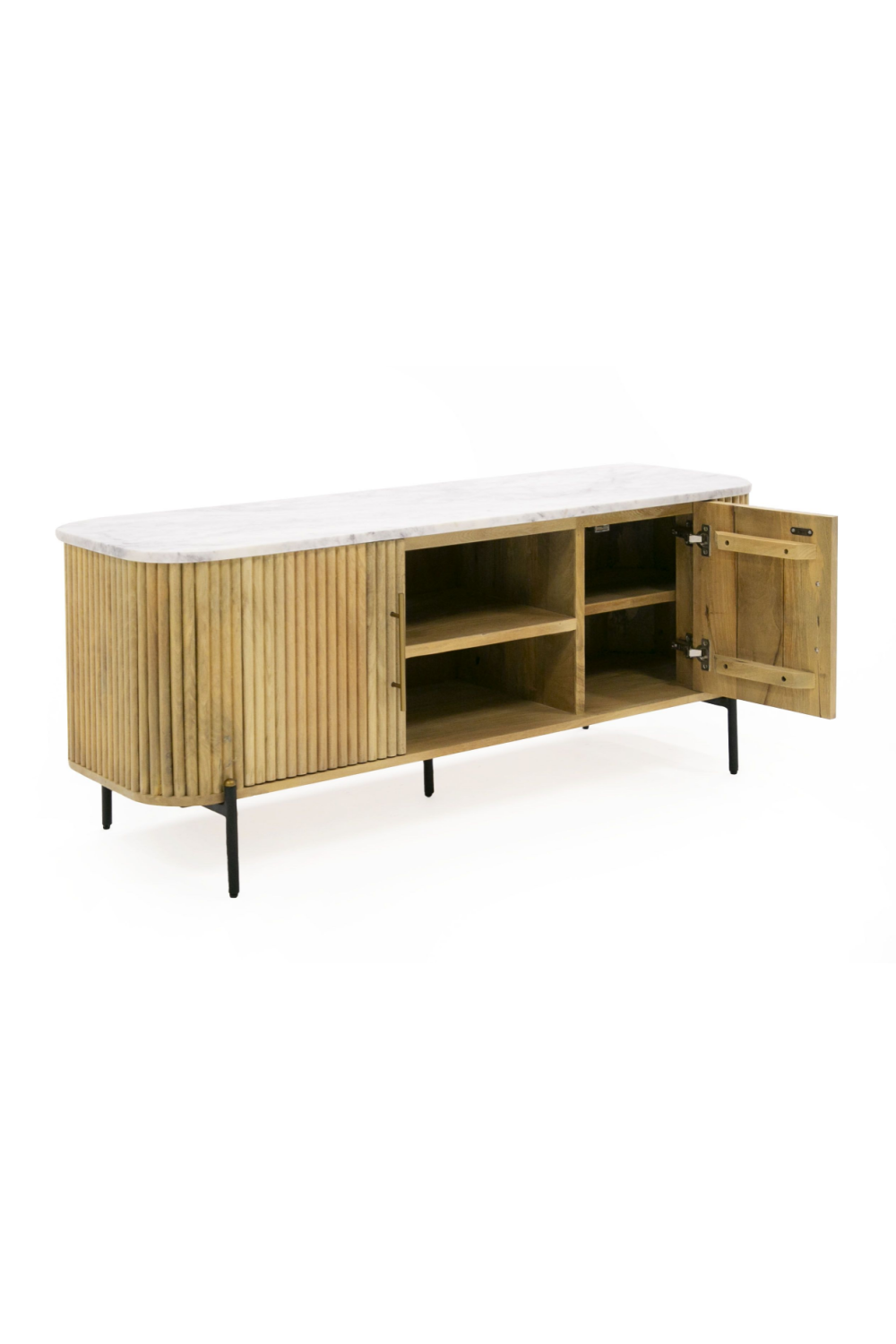 Fluted Mango Wood Media Unit | OROA Modern Cambridge | Oroa.com