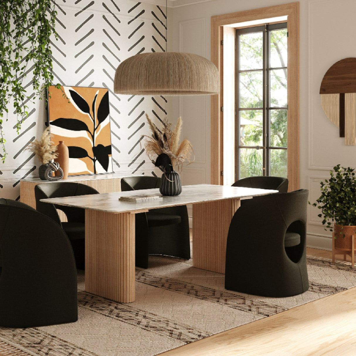 White Marble Dining Table – Cambridge – angled view