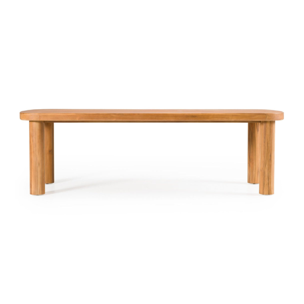 Outdoor Natural Teak Dining Table – Kamari – front view
