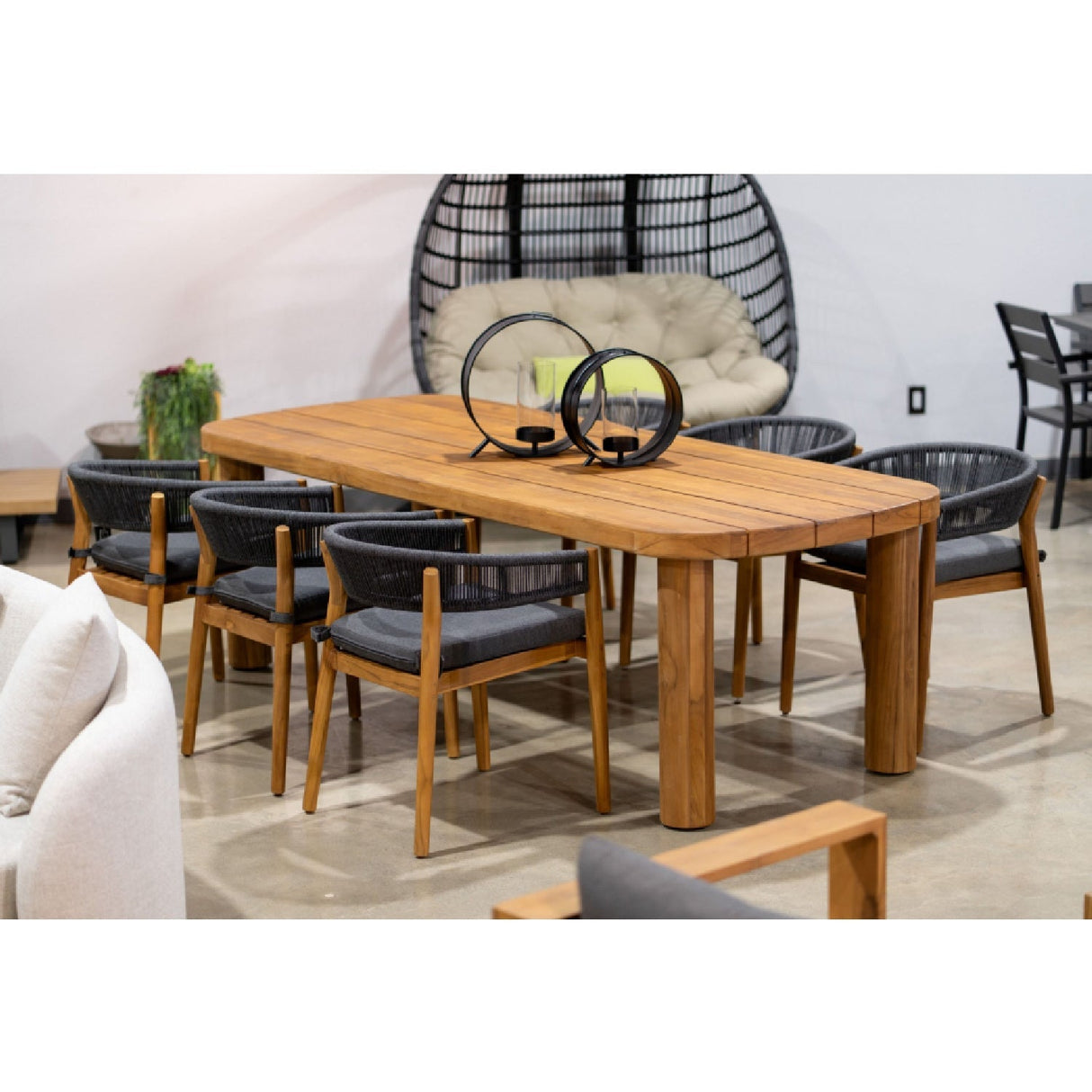 Outdoor Natural Teak Dining Table – Kamari – alternate view 8