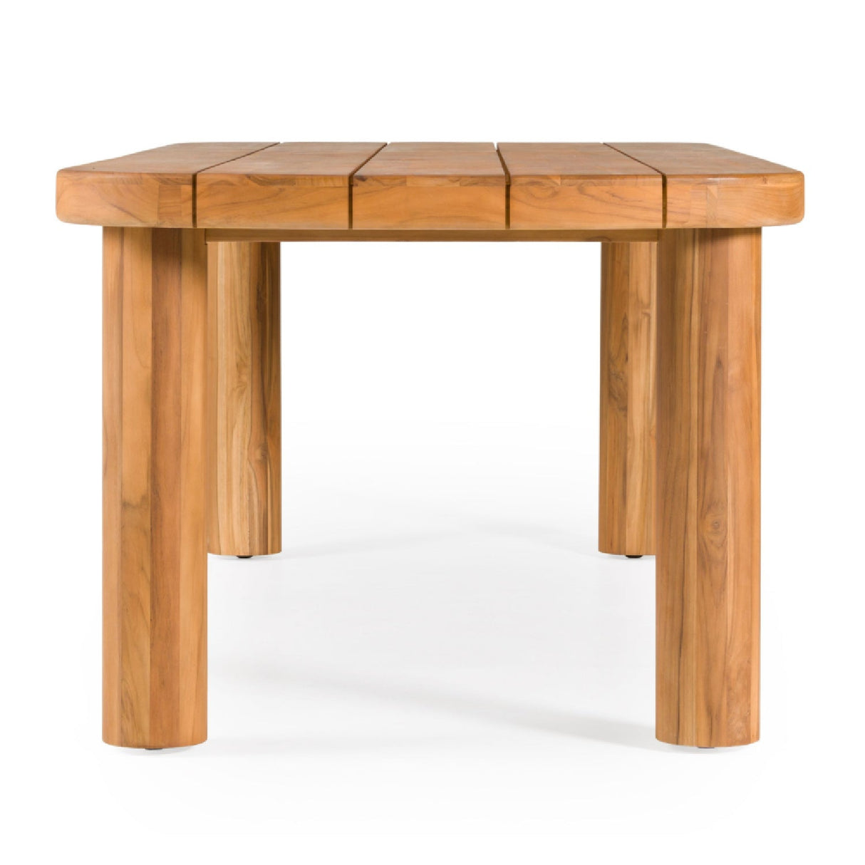 Outdoor Natural Teak Dining Table – Kamari – rear view