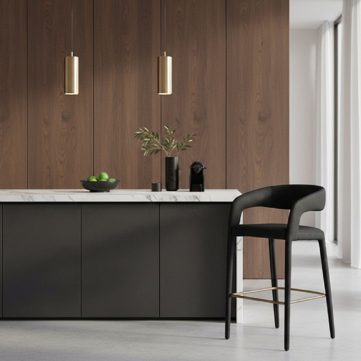 Vegan Leather Upholstered Bar Chair | OROA Modern Faerron | Oroa.com