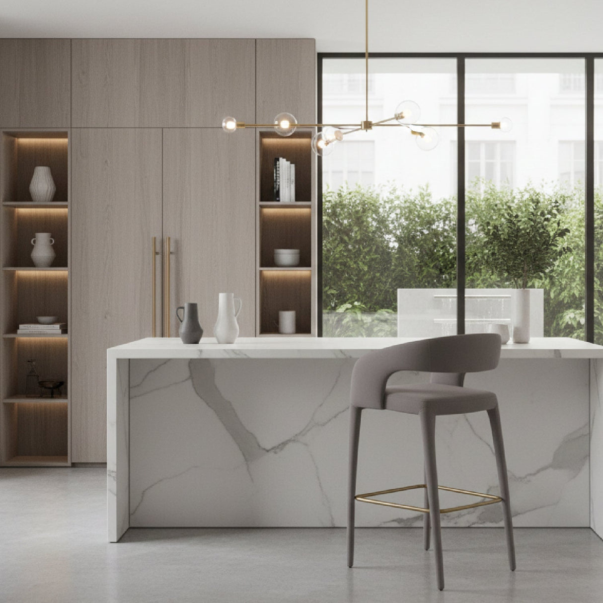 Vegan Leather Upholstered Bar Chair | OROA Modern Faerron | Oroa.com