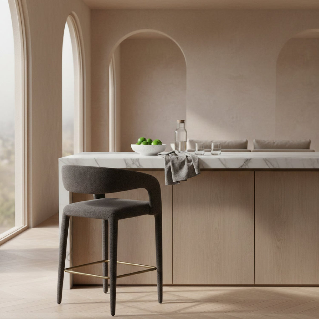 Fabric Upholstered Counter Chair | OROA Modern Faerron | Oroa.com