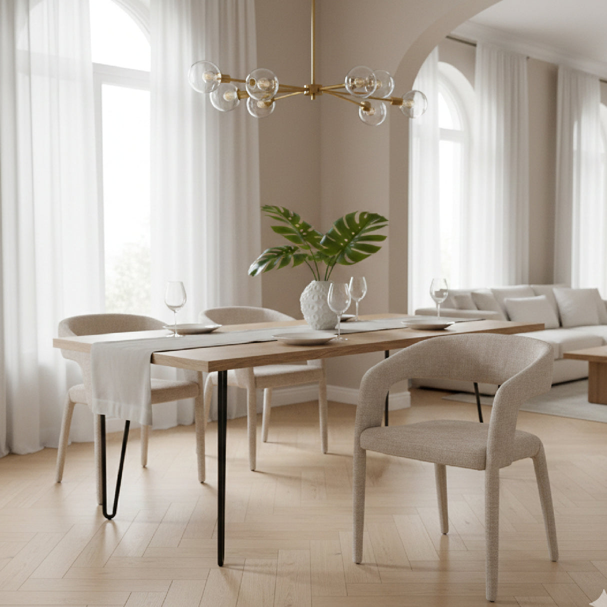Fabric Upholstered Dining Chair – Faerron – angled view