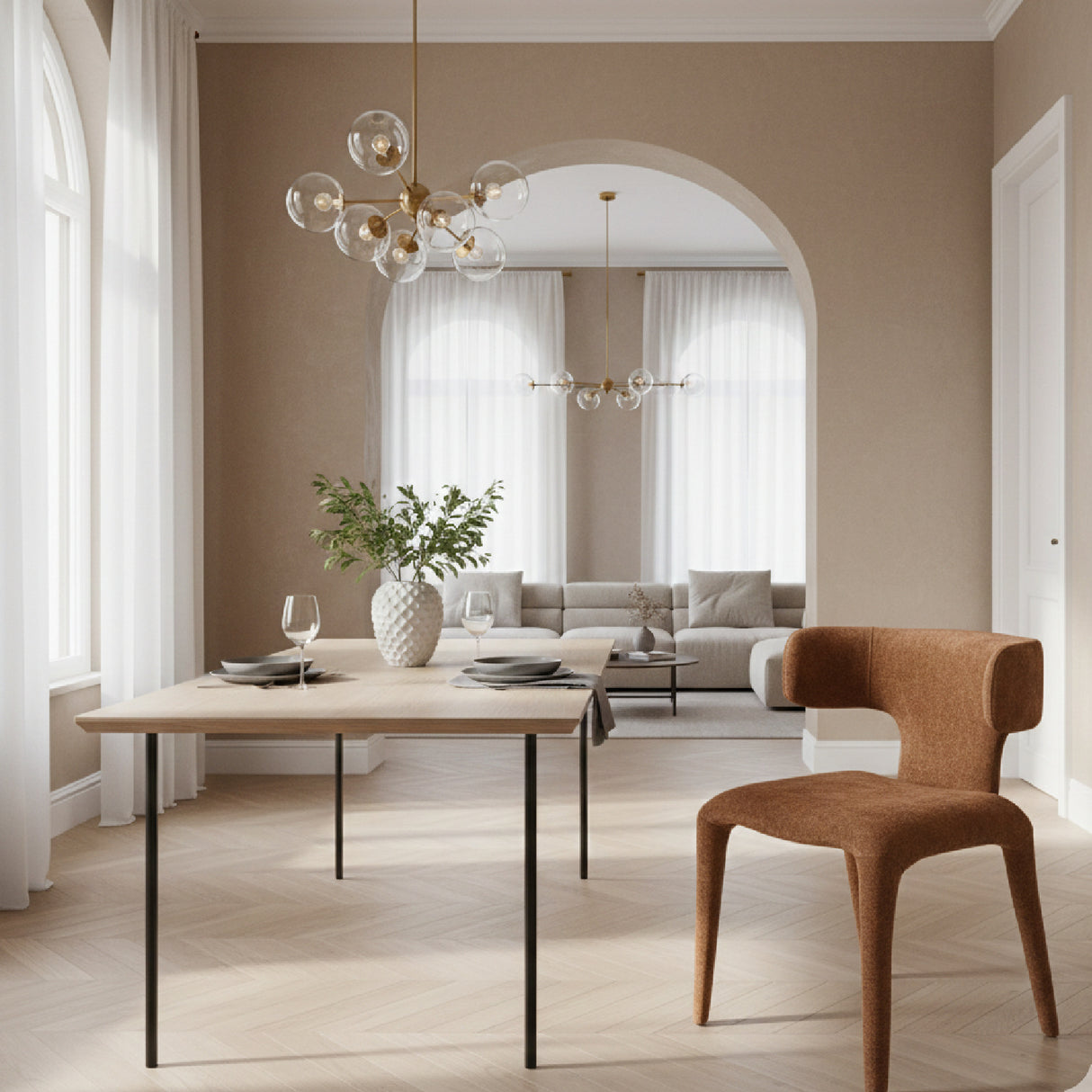 Velvet Dining Chair – Saehee – angled view