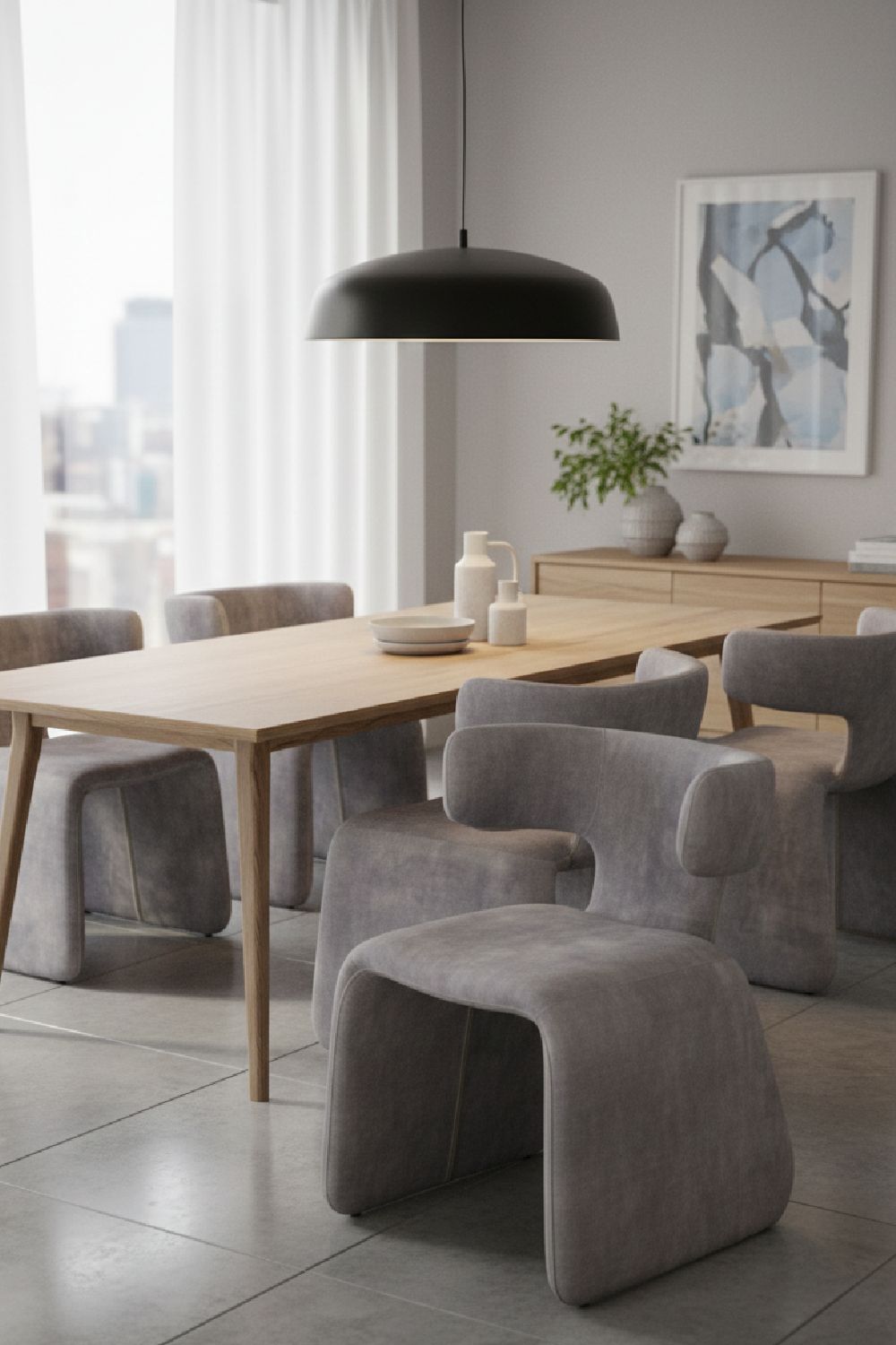 Asymmetrical Velvet Dining Chair | Oroa.com