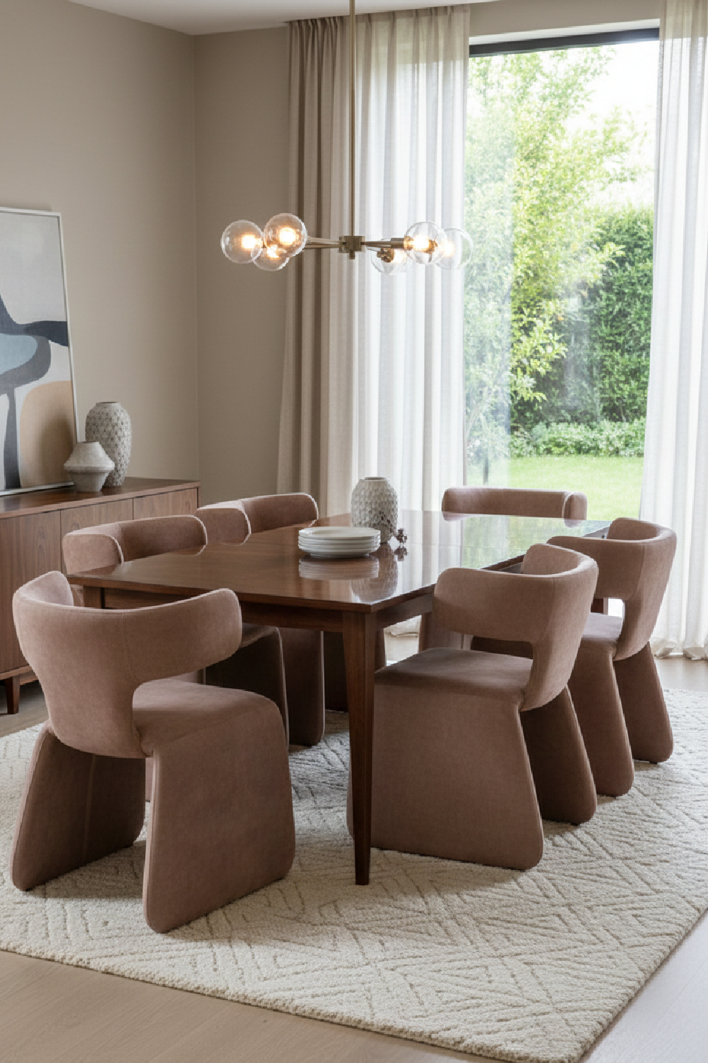 Asymmetrical Velvet Dining Chair | OROA Modern Bergman | Oroa.com